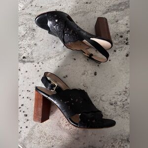 Cole Haan Indra Hi Floral Sandal 8.5 Black